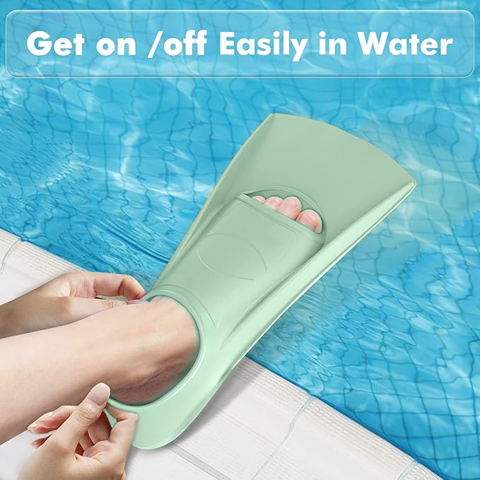 Gintenco Swim Fins, Kids Swim Training Fins for Lap Swimming, Travel Size Flippers with Mesh Bag, Silicone Swimming Fins for Kids Teens Adults Women Men