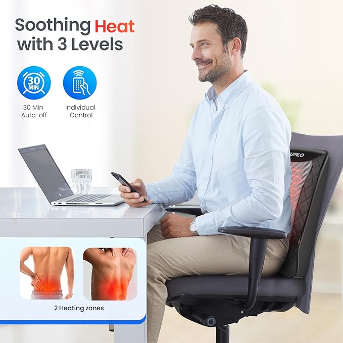 Back and Neck Massager, FSA Eligible HSA Store Massager for Pain Relief Deep Tissue, Heated Massage with Vibration, Massage Pillow for Neck, Back, Shoulder, Leg, Gifts for Men Women