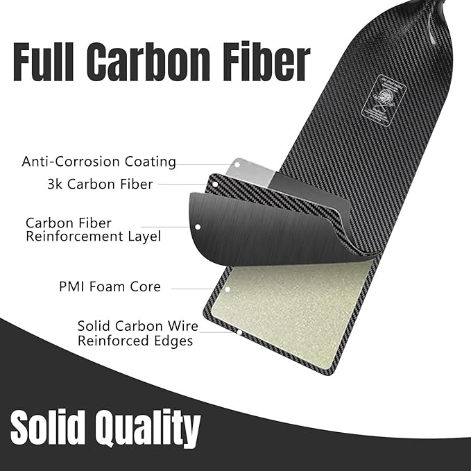 Dragon Boat Paddle Lightweight Full Carbon Fiber with Paddle Bag, 120/122/125CM (47/48/49 Inches) and Adjustable Dragon Boat Paddle115-130cm（）, IDBF Approved