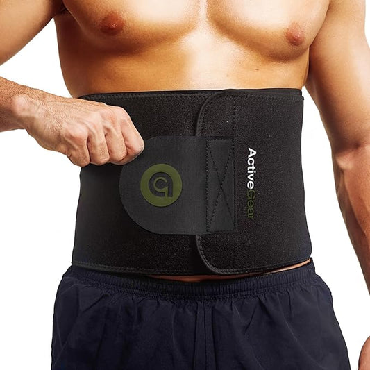 ActiveGear Premium Waist Trimmer & Trainer Belt for Men and Women - Sweat-Enhancing Slimming Wrap for Stomach, Adjustable Fit