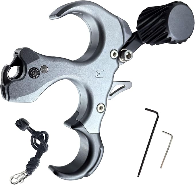 Compound Bow Aid Releaser with Wrist Straps and Adjustment Tool,Archery Release Aids with 3 Thumb Release Adjustable,Aluminum Alloy Aids.for Left and Right Handers.