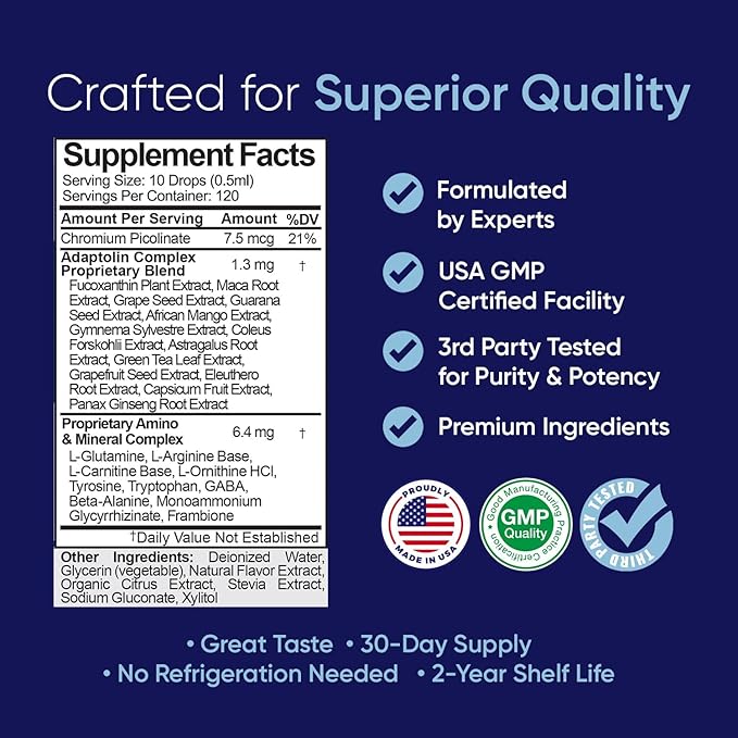 Complex Diet Drops – Best Natural Drops for Men and Women (1 Bottle, 2 fl oz) - 30 Day Supply