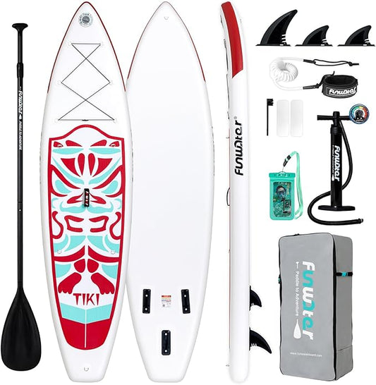 FunWater Inflatable Ultra-Light Stand Up Paddle Board for All Skill Levels with Premium SUP Paddleboard Accessories,Non-Slip Comfort Deck for Youth & Adults