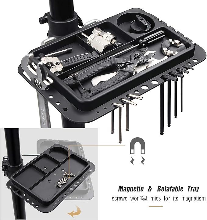 CXWXC Bike Repair Stand -Shop Home Bicycle Mechanic Maintenance Rack- Bike Workstands for Mountain Bike and Road Bike (rs100) (Black)