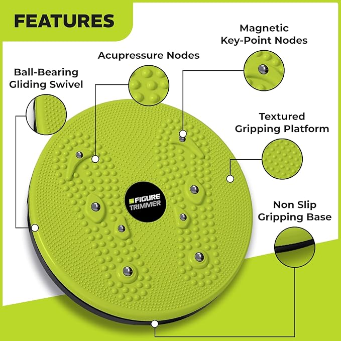 Core Abs Twister Board - Waist Sculptor Twister Board for Core & Ab Exercise - Waist Twisting Disc, Dizzy Disc Twist Board for Slimming Workout with 8 Magnets Reflexology