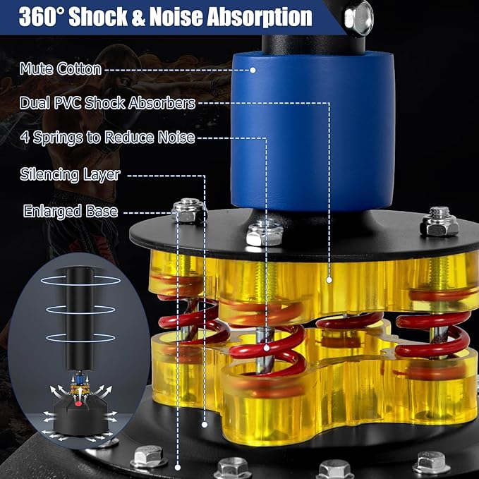 GYMAX Punching Bag, 68” Freestanding Boxing Bags with Gloves & Suction Cup Base, 220lbs Filled Punching Bag Stand for Adults, Kickboxing Bag for MMA Muay Thai Fitness