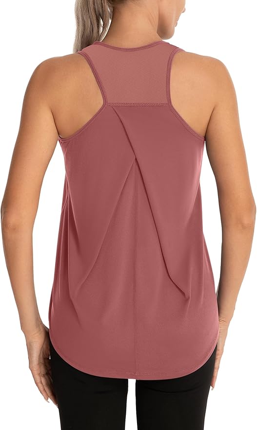 Aeuui Womens Workout Tops for Women Racerback Tank Tops Mesh Yoga Shirts Athletic Running Tank Tops Sleeveless Gym Clothes