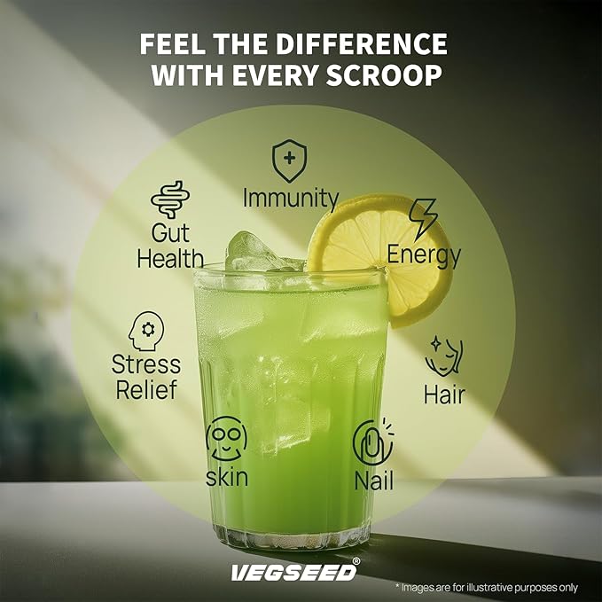 Immunity Greens Superfoods Powder,0 Sugar,21 Vitamins&Minerals,Green Apple,Powder,Immunity,Gut Health,Energy,Stress Relief,Skin,Nails,Hair,Improve Sleep,Overall Health,30SVG,100 Grams