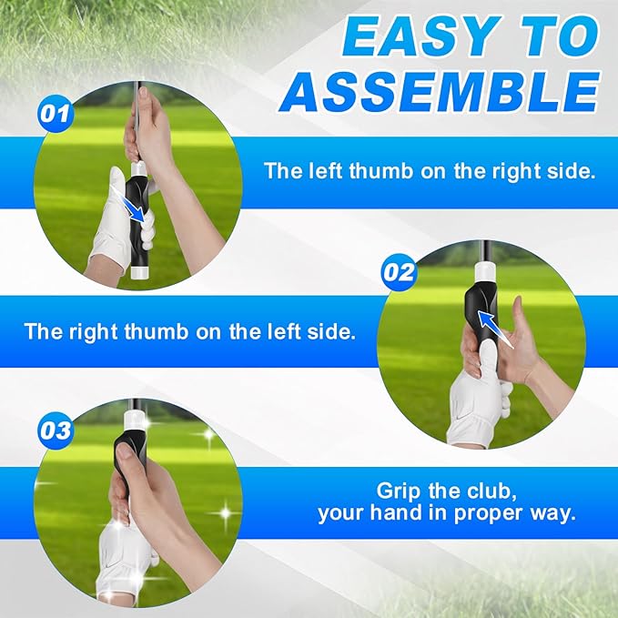 Golf Grip Trainer, Golf Club Grip, Golf Grip Training Aid, Helps Improve and Train Correct Hand Position (Right Hand )