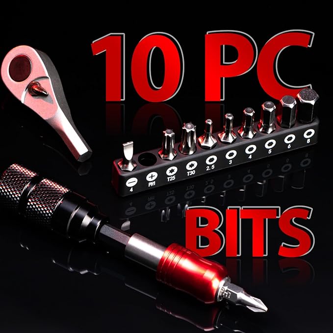 EMERK Bike Repair Tool Kit – Bicycle Multi-Tool Kit with Mini Pump, Ratchet Reversible Tool &10 Tool Bits, Tire Levers, and Portable Bag for Camping and Travel