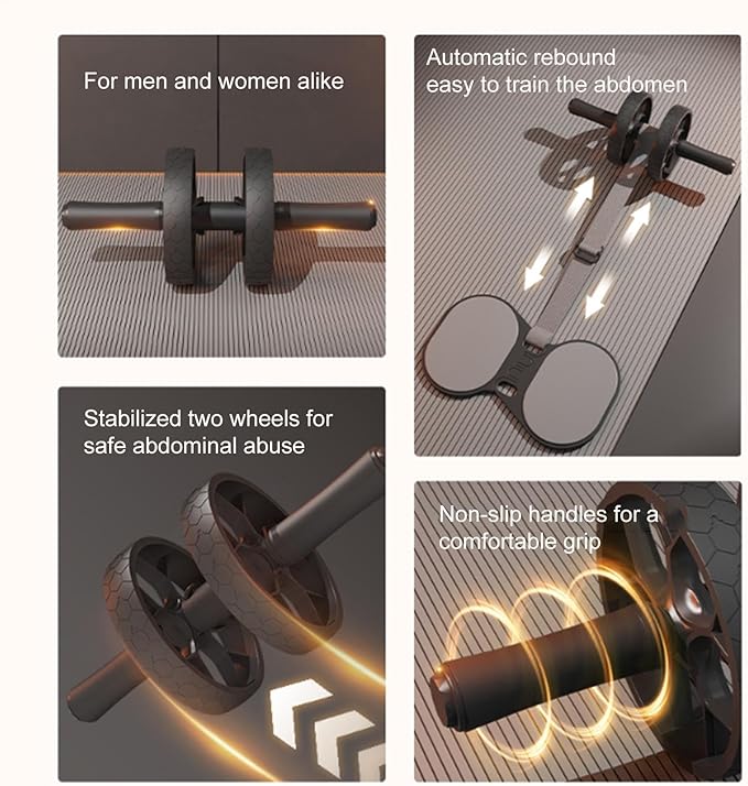 Abdominal Roller - Abdominal Workout Roller with Resistance Band | Abdominal Wheel | Abdominal Tearer | Multifunctional Abs Workout Equipment | Core Strength Training Roller for Men and Women