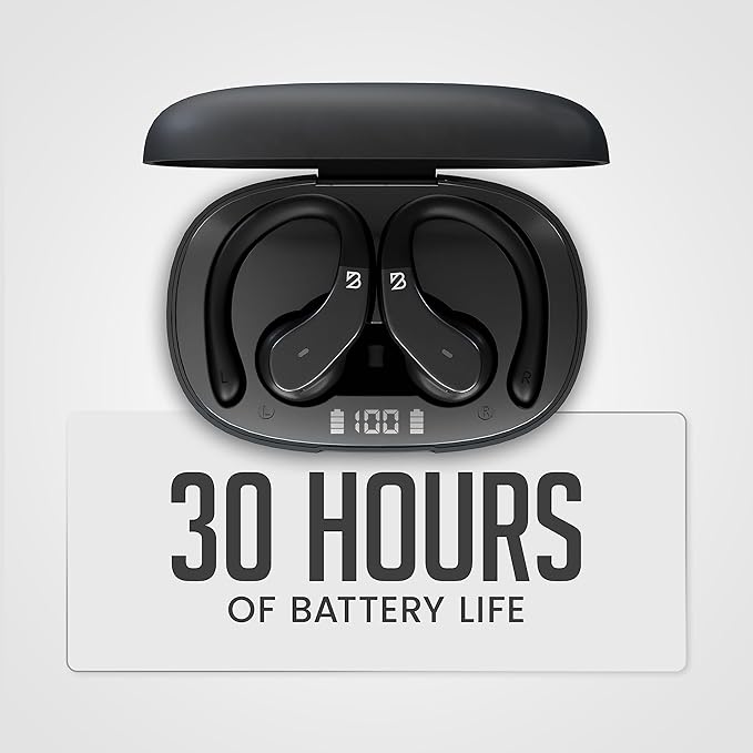 Back Bay Audio - Runner's Wireless Earbuds Bluetooth Headphones for Sports, Hook Over The Ear Buds, Deep Bass, Wrap Around Earphones with Earhooks for Running, Workout Wireless Headphones for The Gym