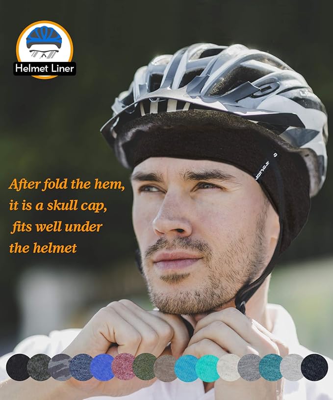 9" Multifunctional Lightweight Beanies Hats Snug Fitting, Running Skull Cap Helmet Liner Sleep Caps