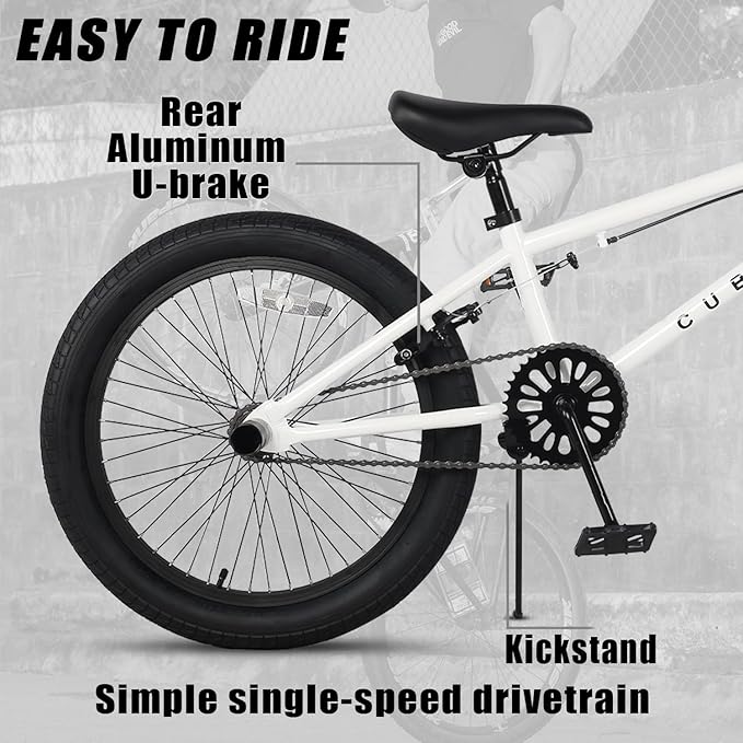 Freestyle BMX Bike, 18 20 Inch Kids Bicycle for 5-13 Years Old Kids and Beginner Level Rider, Multiple Colors