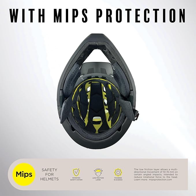 Demon United Podium X MIPS Full Face Mountain Bike Helmet- Removable Fit Pad Options- Advanced Venting System-Lightweight - Fullface DH BMX MTB Helmet