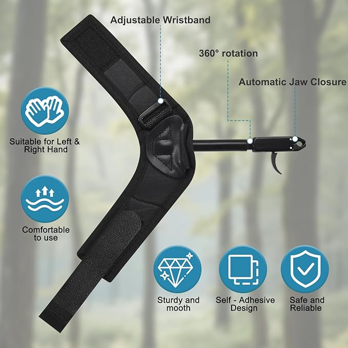 Compound Bow Release Aid Trigger, Professional Adjustable Wristband Archery Thumb Releases Buckle for Hunting Shooting Accessories, Black Wrist Strap