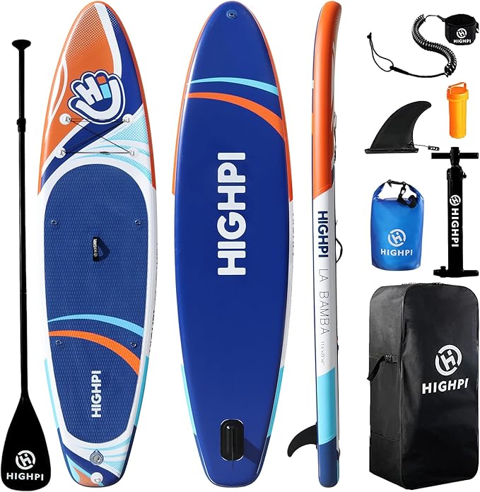 Highpi Inflatable Stand Up Paddle Board for Youth and Adults – Wide Sup with Premium Accessories, Blow Up Paddleboard for Surfing, Fishing, Yoga & More