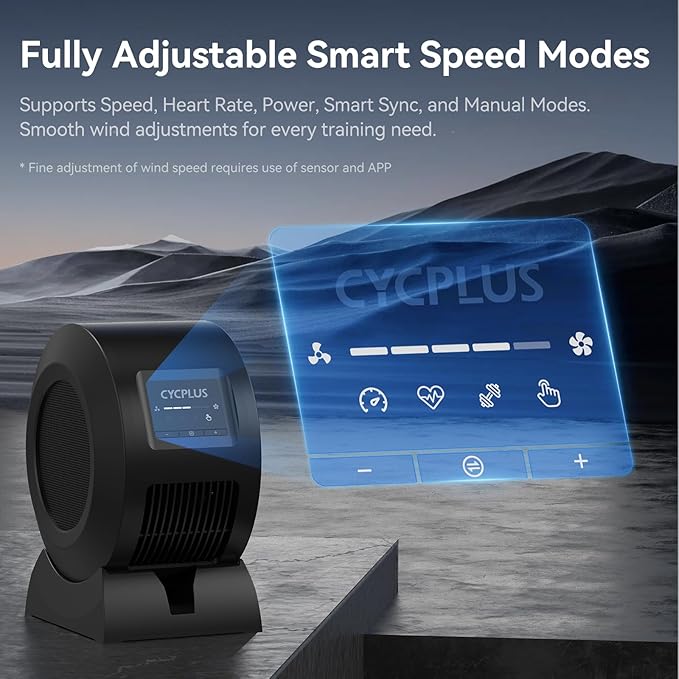 CYCPLUS Smart Indoor Cycling Fan, BLDC Motor Drive, 5 Speed Modes with Remote and APP Control, Low-Noise Bluetooth/ANT+ Cycling Fan for indoor Bike Trainers, Stationary/Spin Bikes, Cross Training