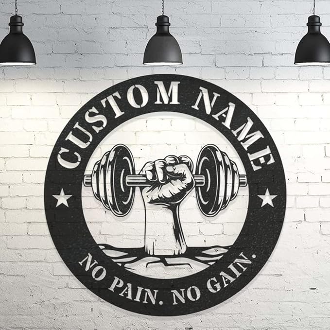 Custom Women Fitness Metal Wall Art, Personalized Fitness Home Sign, Gym Home Decor, Gifts For Fitness Girl