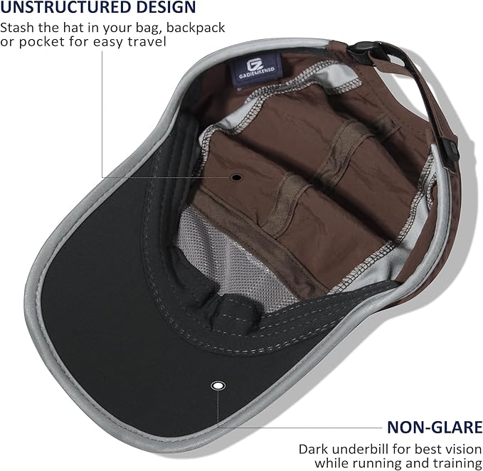 GADIEMKENSD Reflective Folding Outdoor Hat Unstructured Design UPF 50+ Sun Protection Sport Hats for Womens and Mens