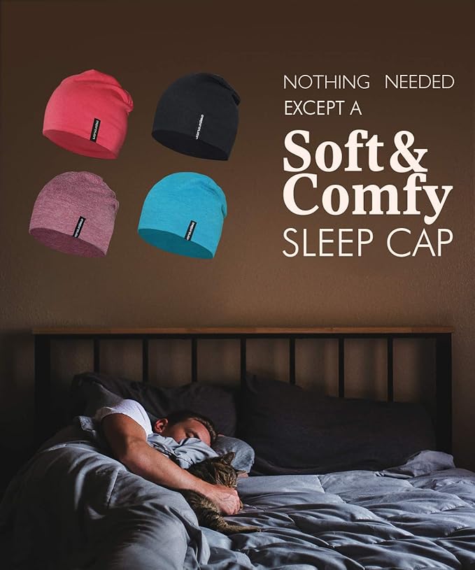 9" Multifunctional Lightweight Beanies Hats Snug Fitting, Running Skull Cap Helmet Liner Sleep Caps