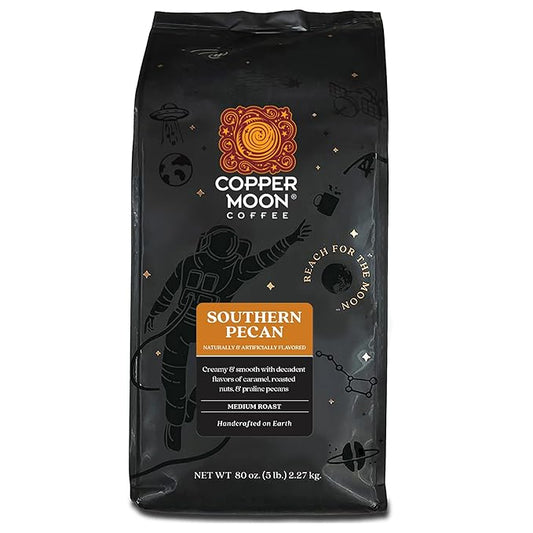 Copper Moon Medium Roast Whole Bean Coffee, Southern Pecan Blend, 5 Lb