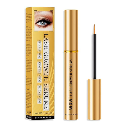 Eyelash Serum,Eyelash Growth Serum Lash Enhancing Serum,4 ML Lash Serum for Eyelash Growth,Boost Lash Growth Serum for Natural Longer, Fuller,and Thicker Lashes(Gold)
