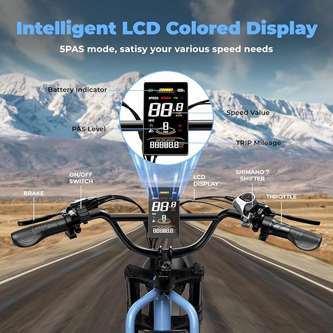 Dual Battery Electric Bike for Adults, 160 Miles Long Range Cargo Ebike with 48V 60AH Removable 2880WH Battery, 1450W Peak Motor 34MPH Electric Bicycle, 20" x 4" Fat Tire Hydraulic Brakes E Bike