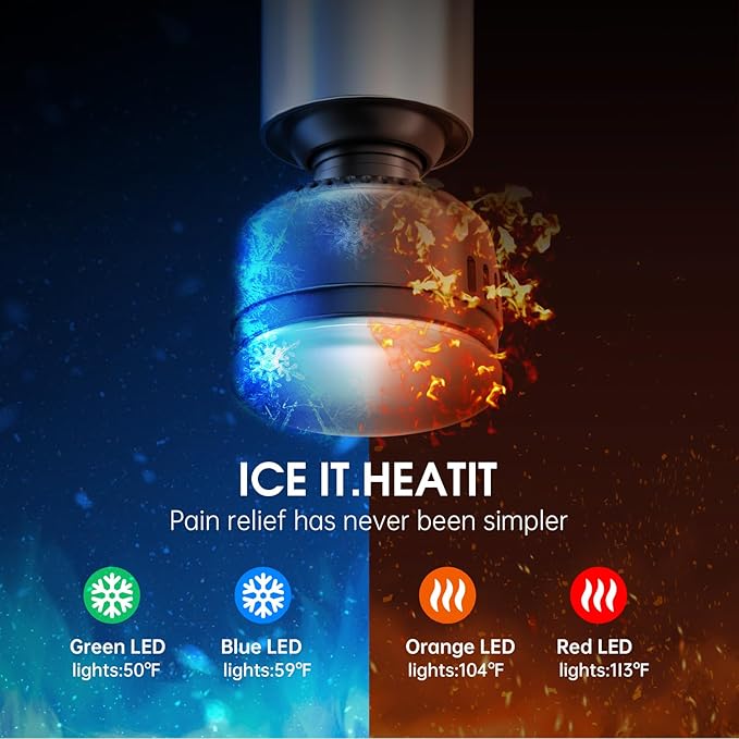 AERLANG Massage Gun Deep Tissue Massager with Heat and Cold Percussion Massage Gun Electric Mini Hand held Massager 5 Speed & 5 Massage Heads Messager Gun