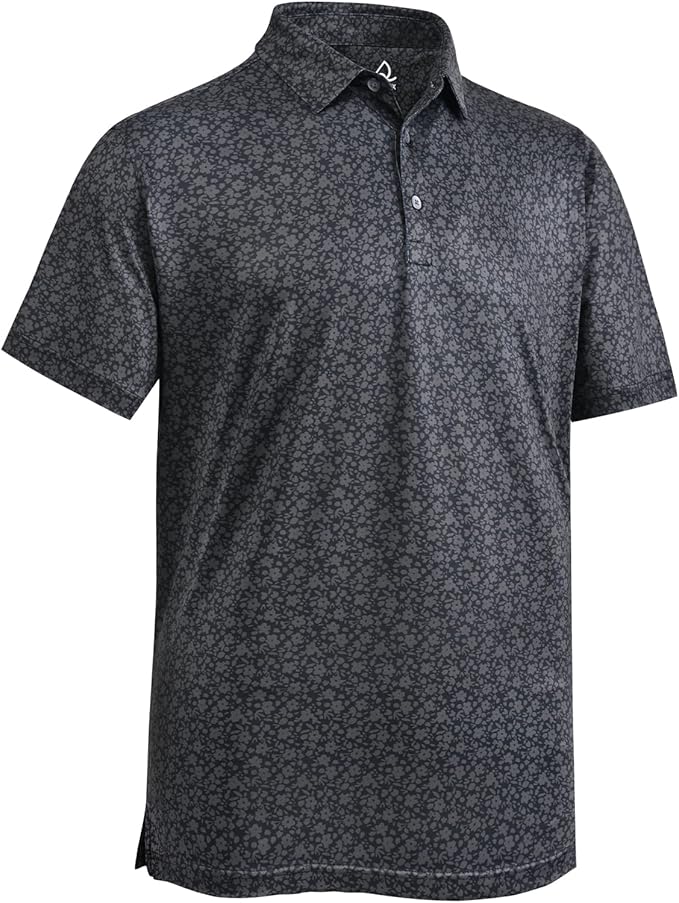 DEOLAX Mens Polo Shirts Fashion Print Mens Golf Shirt Dry Fit Mens Golf Polo Short Sleeve Quick Dry Funny Golf Shirt for Men