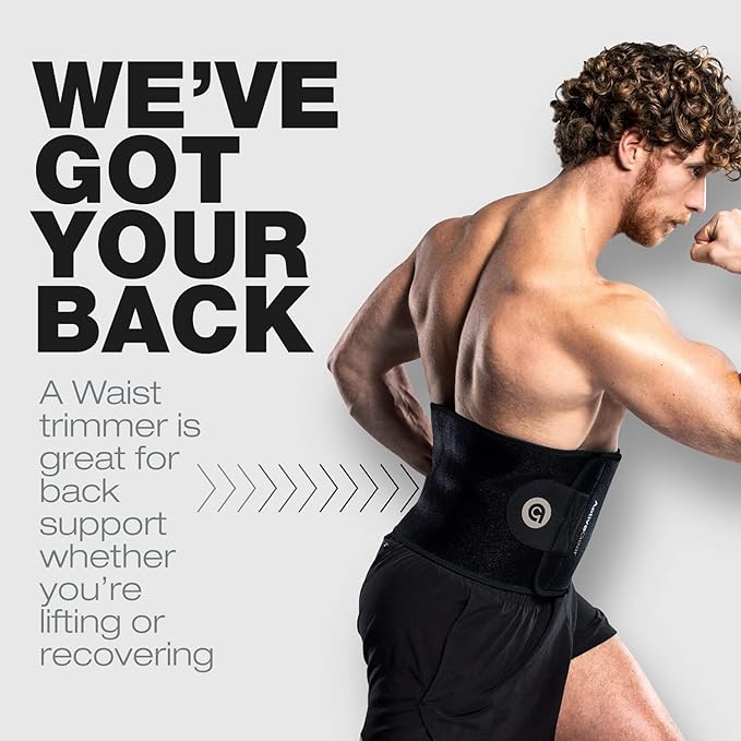 ActiveGear Premium Waist Trimmer & Trainer Belt for Men and Women - Sweat-Enhancing Slimming Wrap for Stomach, Adjustable Fit