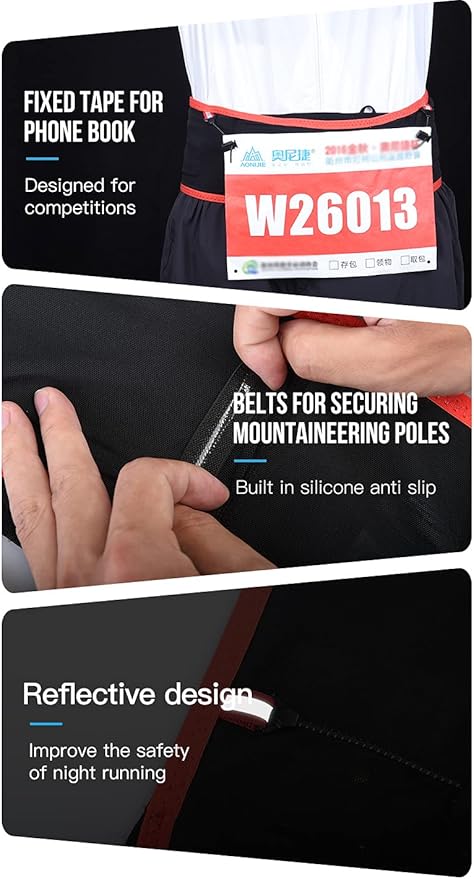 AONIJIE Lovtour Running Belt Waist Pack, Flip Waist Belt,with 250ml Soft Water Bottle Free and Lightweight for Marathon Climbing Jogging Cycling Workout Fitness Mobile Phone Holder