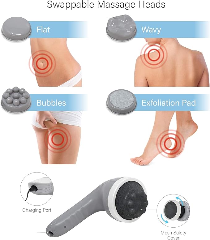 Daiwa Felicity Multipurpose Body Massager – Cordless Handheld Cellulite Remover Body Sculpting Machine - Electric Contouring Massage Tool for Butt Legs Belly Fat Stomach Celulitis Lymphatic Drainage