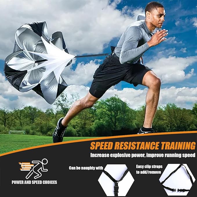 Football Training Equipment | Speed Agility Training Set, Including 1 Agility Ladder, 4 Steel Piles,12 Disc Cones,1 Resistance Umbrella .| for Athletes/Sports Including Football & Basketball