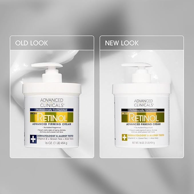 Advanced Clinicals Retinol Body Lotion & Face Moisturizer | Visible Anti Aging Skin Care Retinol Body Cream For Women & Men Targets Look Of Fine Lines, Wrinkles, & Crepe Looking Dry Skin, 16 Ounce