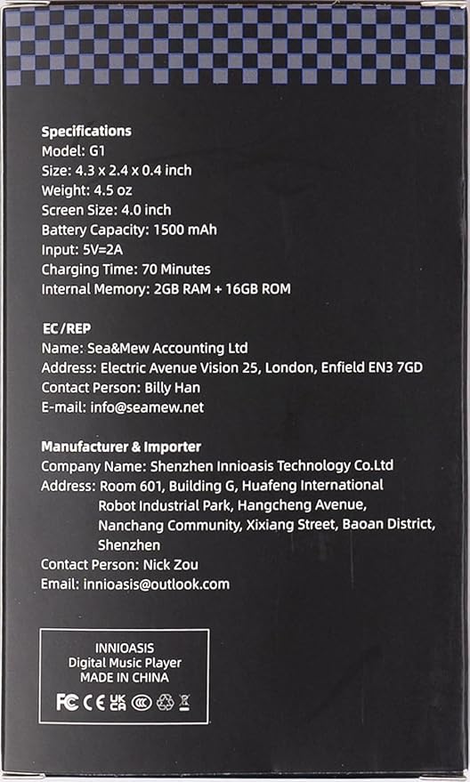 innioasis 80GB MP3 Player with Bluetooth and WiFi, MP3 Player for Kids with Spotify, Spotify Kids, Pandora, Audible, 4.0" Touch Screen Music Player with Parental Controls, Up to 1TB (White+ Silver)