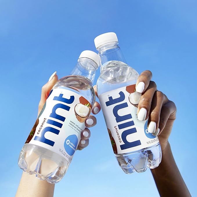 Hint Fruit-Infused Bottled Water, Coconut - Sugar Free Flavored Water with Zero Calories, Naturally Flavored, and No Artificial Sweeteners - 16 Fl Oz (Pack of 12)
