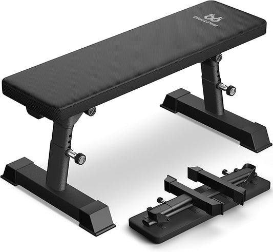 Flat Weight Bench - Heavy Duty Foldable Workout Bench for Home Gym, 1300lb Capacity Adjustable Strength Training Bench Press for Ab and Full Body Exercises, Sturdy and Easy to Fold