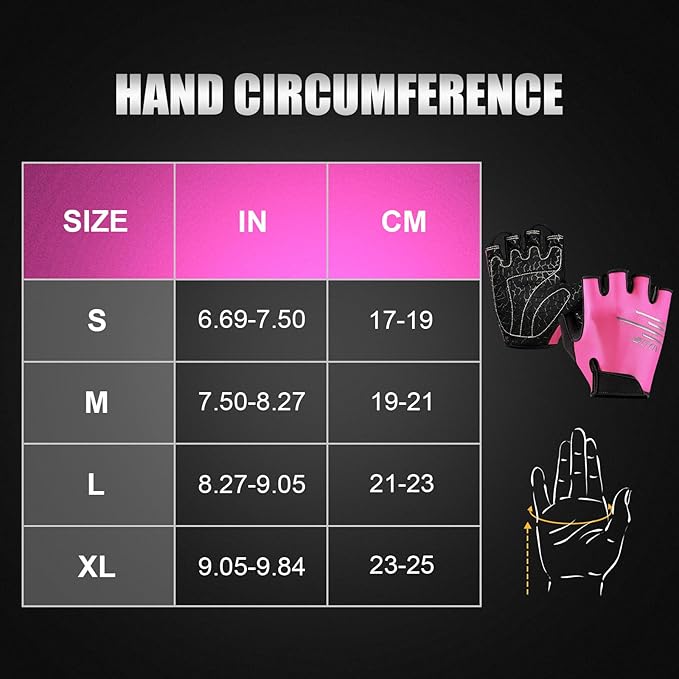 Cycling Gloves Bike Gloves for Men/Women Half Finger Biking Gloves Exercise Workout Gloves Suitable for Outdoor Sports, Gym, Weight Lifting, Rowing and Motorcycle