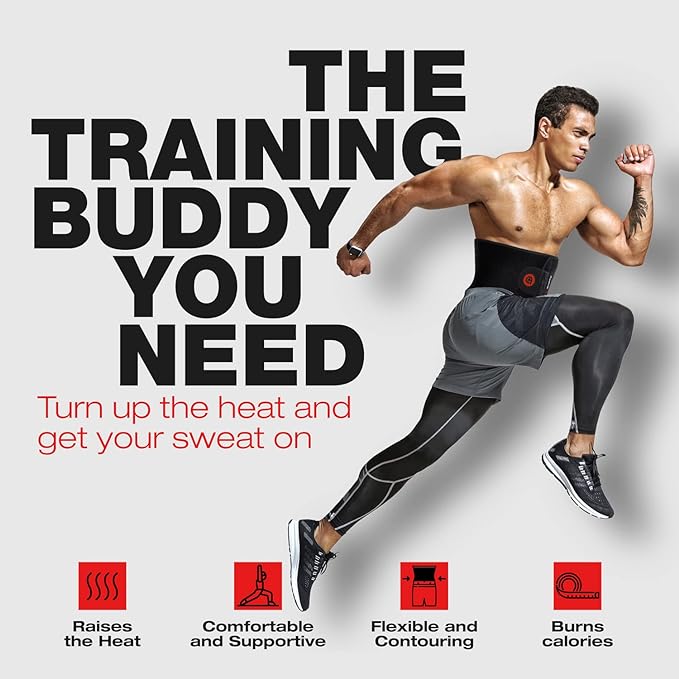 ActiveGear Premium Waist Trimmer & Trainer Belt for Men and Women - Sweat-Enhancing Slimming Wrap for Stomach, Adjustable Fit