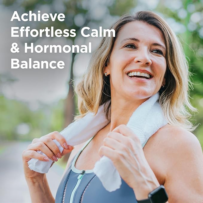 BB Company CalmAgain for Menopause Anxiousness, Mood Balance for Women | Stay Calm, Lower Cortisol, Fewer Mood Swings | Siberian Rhubarb, Sage, Saffron | Menopause Relief | 30 Ct