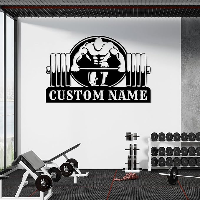 Customized Metal Gym Name Sign, Personalized Sports Room Wall Art,Metal Gym Sign,Unique Fitness Wall Sign, Gym Lovers Unique Gift, Gym Wall Art,Training Center Sign (Style-14)