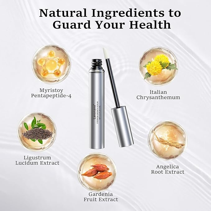 Eyebrow Serum, Fuller & Longer Looking Eyebrow Growth Serum, Advanced Eyebrow Enhancement, Vegan & Cruelty-Free, 0.1 Fl Oz（3ml）