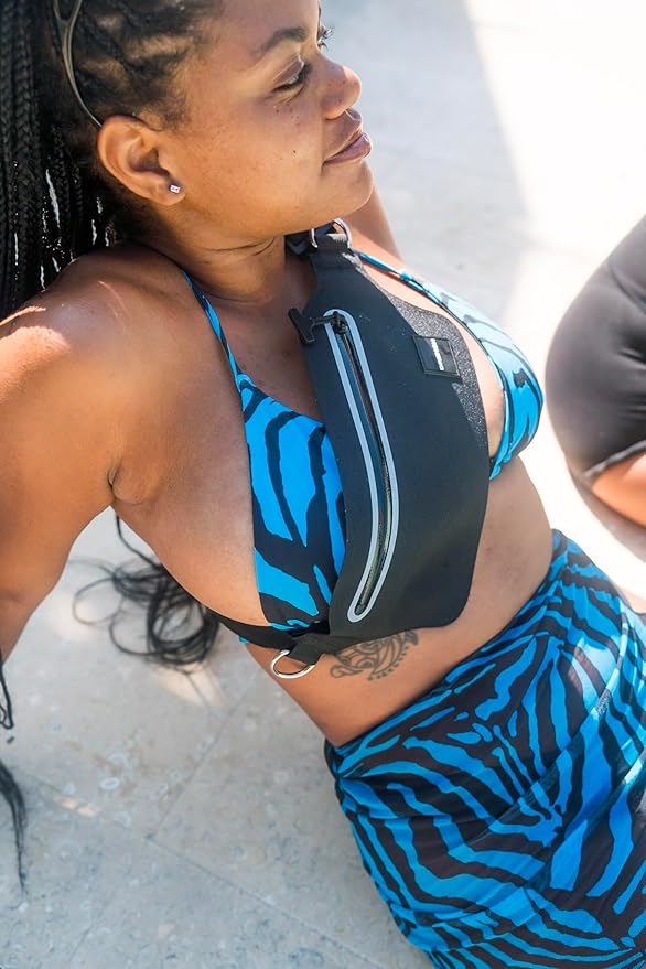 DRENCH 100% Underwater Waterproof Fanny Pack. Waist Pack. Submersible Waterproof Phone Pouch. Dry Bag for Swimming & Snorkelling. Underwater Phone case. (black with 2 rings)