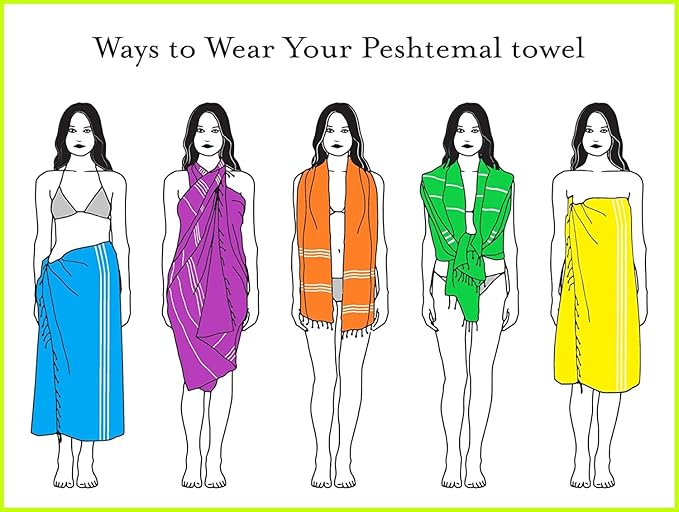 HAVLULAND Turkish Beach Towels Oversized -100% Turkish Cotton Super Soft Lightweight - Absorbent and Quick Drying Bath Towel - Sand Free Beach Towel - Turkish Towels for Adults (Fuchsia, 12 Pack)