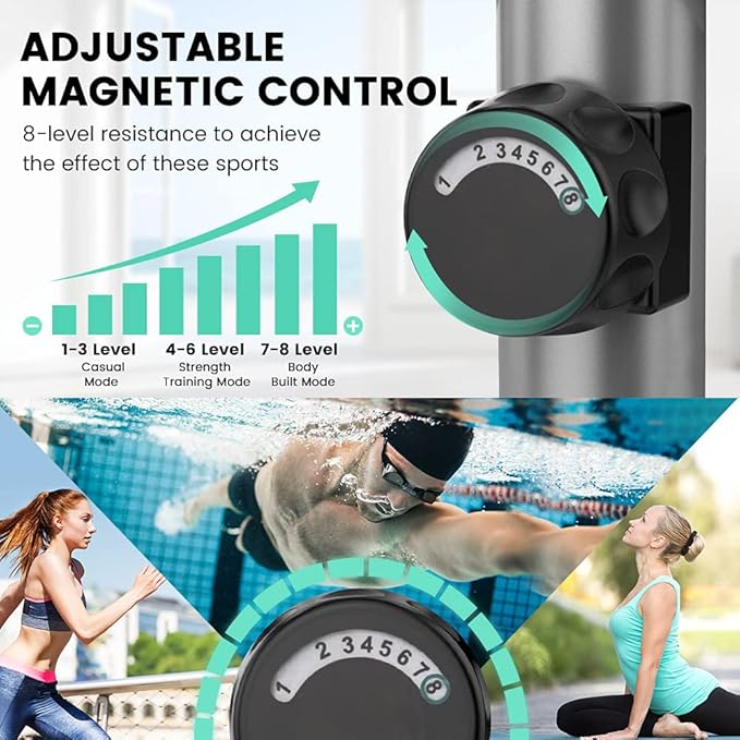 Dripex Elliptical Exercise Machine, Hyper-Quiet Elliptical Machine for Home, Magnetic Elliptical Training Machines with 8-Level Resistance, 6KG Flywheel, LCD Monitor, Pulse Sensor