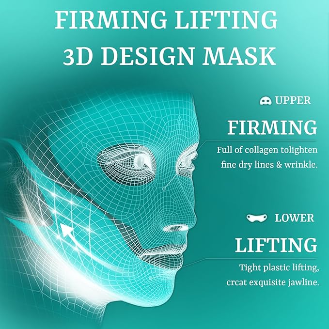 8 Pack Collagen Face Masks V Line Lifting Mask with Peptides, Face Lifting Mask, Firming & Skin Tightening for Sharp & Sculpted Contour, Improves Jawline, Hydrating Face Masks Skincare