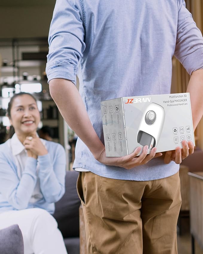 Hand Massager with Heat and Compression : Hand and Wrist Massage with Targeted Palm Roller – Soothing Relief for Stiffness & Fatigue – Gifts for Women & Men