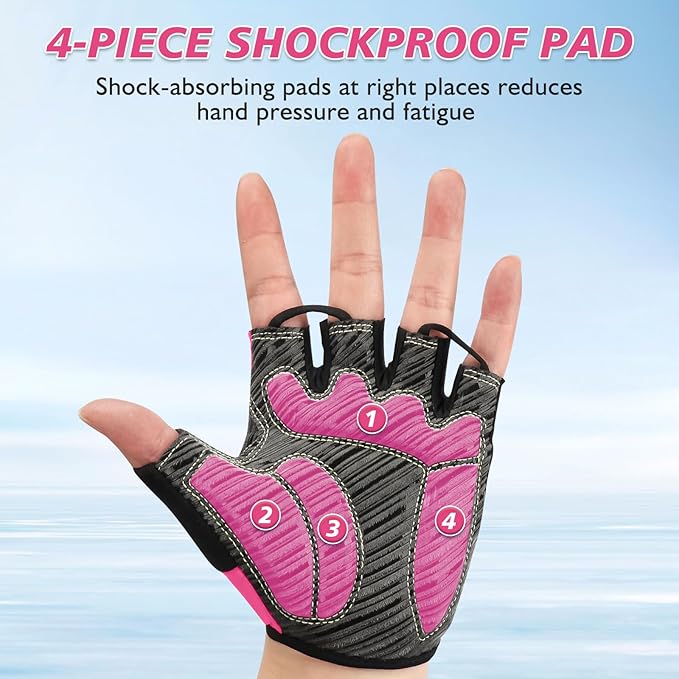 Cycling Gloves with Shock-Absorbing Pad, Extra Grip, Flexible Fit, Light Weight, Breathable for Men and Women Mountain Biking