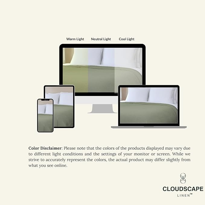 Cloud Scape Linen Herringbone Cotton Throw Blanket for Couch, Bed,Sofa, Home Decor, Soft, Lightweight, All-Season Bed Blanket, 50 x 70, Olive Green